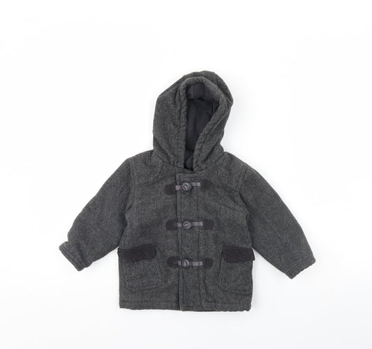 George Baby Grey Herringbone  Jacket Coat Size 12 Months