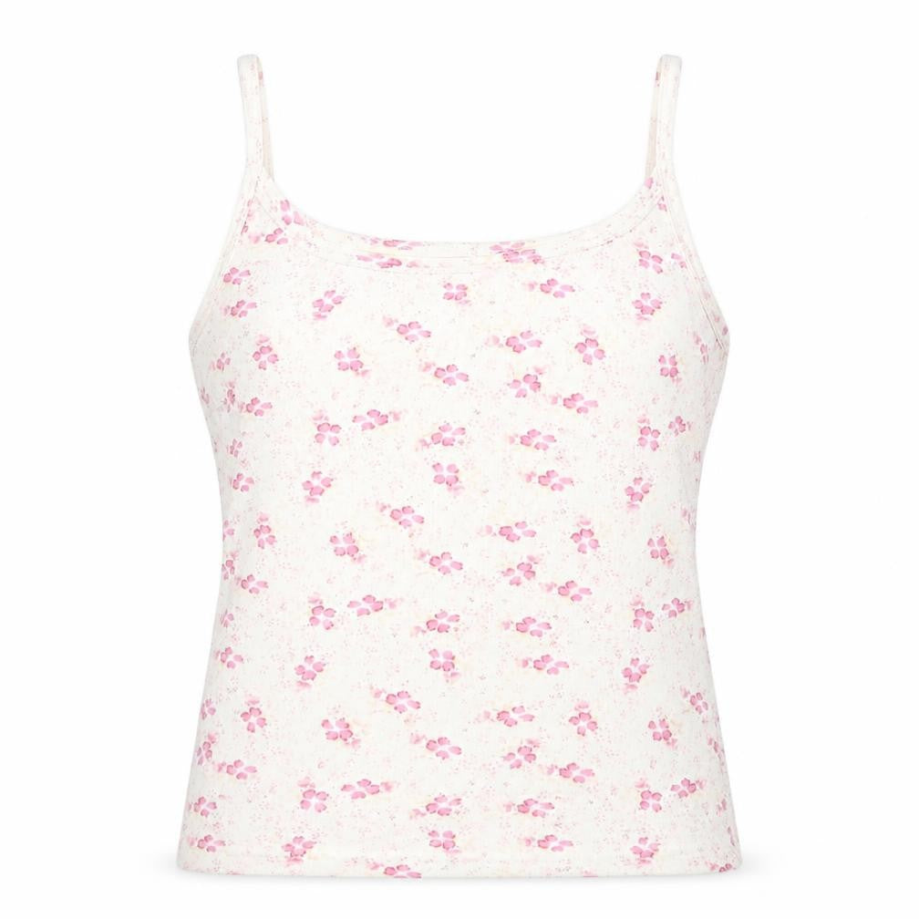 Dunnes Stores Womens White Floral  Basic Tank Size 10