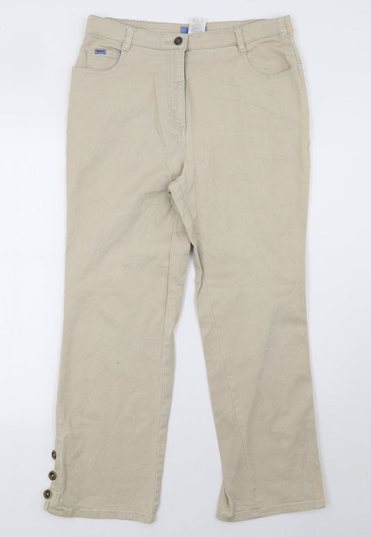 blue express Womens Beige   Trousers  Size 14 L29 in