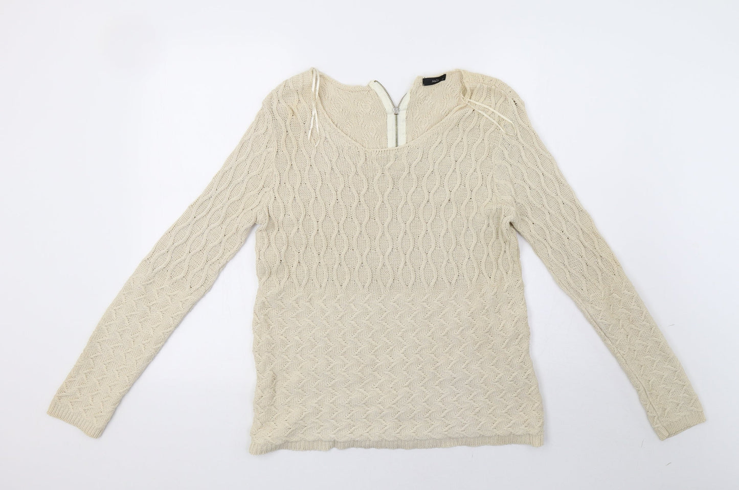 M&Co Womens Beige   Pullover Sweatshirt Size 12