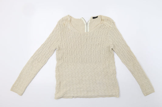 M&Co Womens Beige   Pullover Sweatshirt Size 12