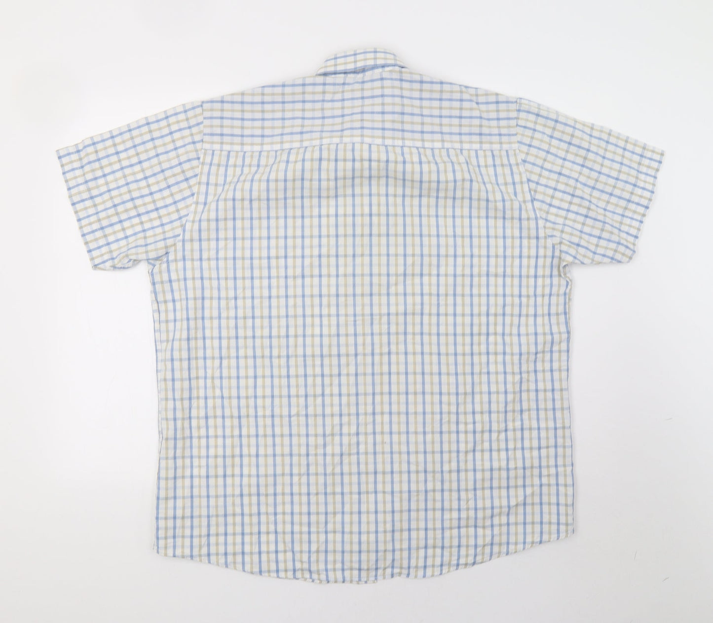 EAST Mens White Check   Button-Up Size L