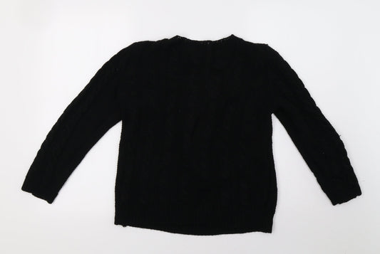 Preworn Womens Black  Knit Pullover Sweatshirt Size 10