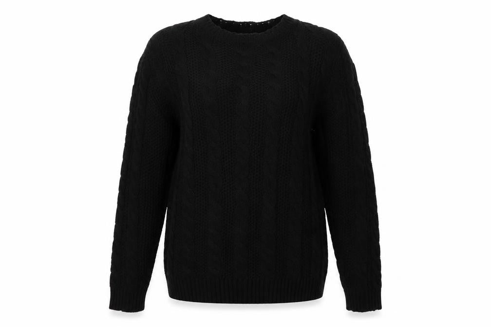 Preworn Womens Black  Knit Pullover Sweatshirt Size 10
