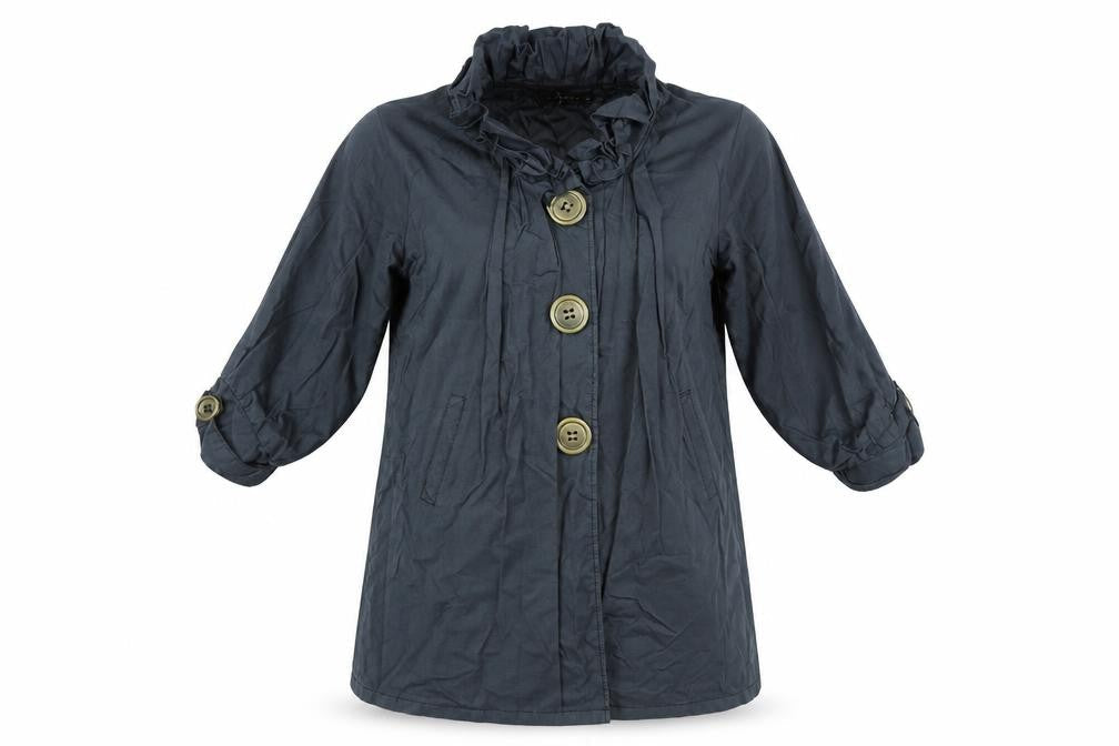 Layers Womens Blue   Overcoat Coat Size S