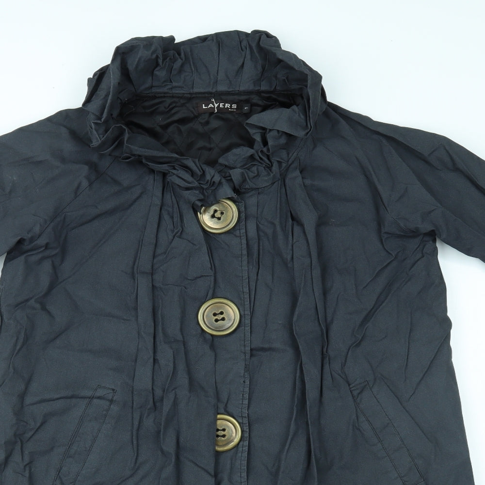 Layers Womens Blue   Overcoat Coat Size S
