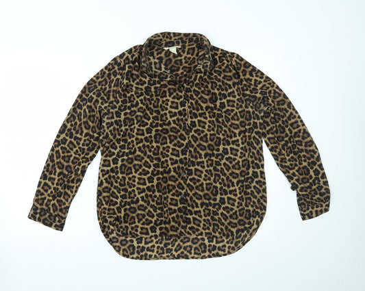 H&M Womens Brown   Basic Button-Up Size 10