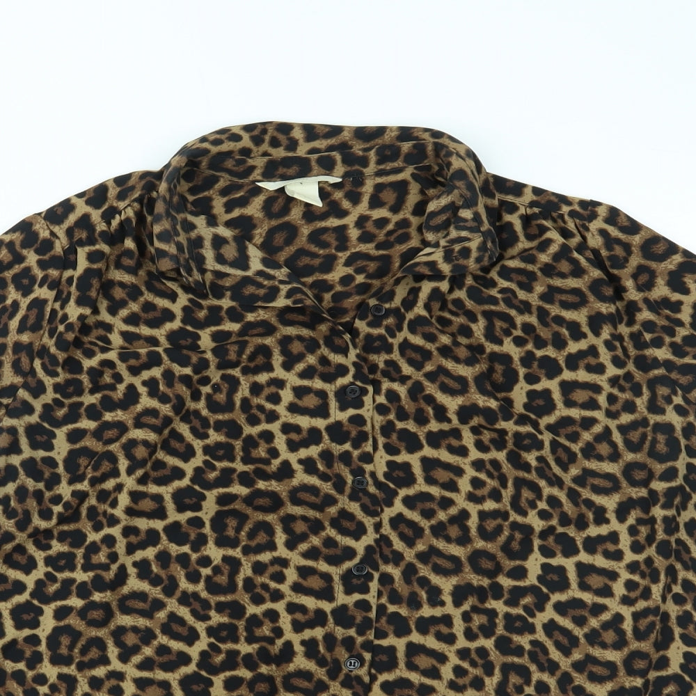 H&M Womens Brown   Basic Button-Up Size 10
