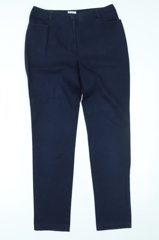 BEAST Womens Blue   Chino Trousers Size 8 L20 in