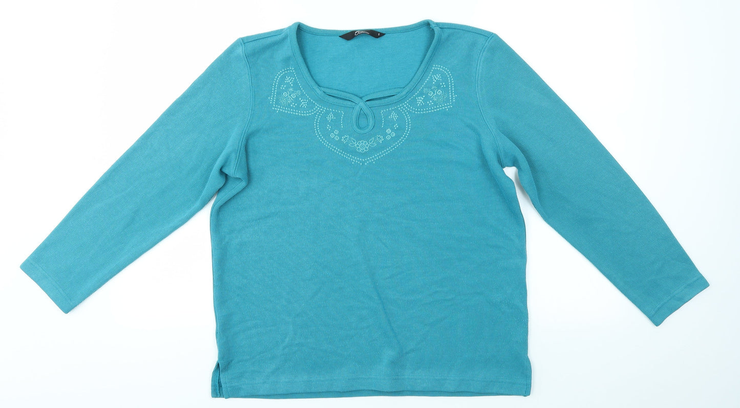 BM Collection Womens Blue   Basic T-Shirt Size S
