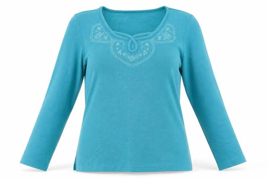 Bonmarché Womens Blue Basic T-Shirt Size S