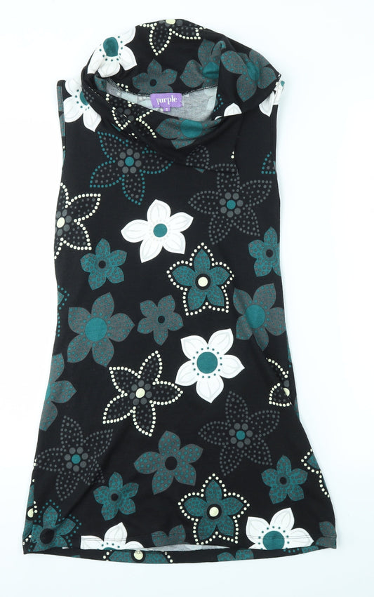 Purple Womens Multicoloured Floral  Bodycon  Size S
