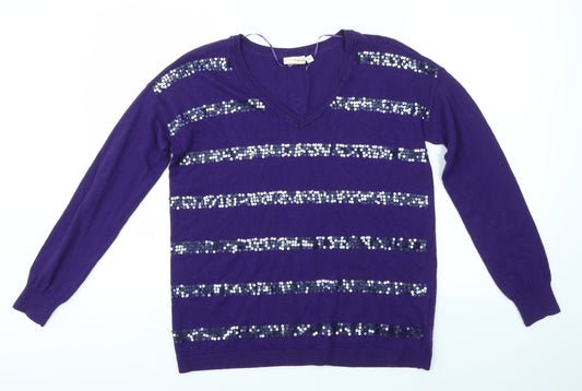 FRANSA Womens Purple   Pullover Jumper Size S