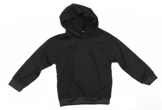 Preworn Girls Black   Pullover Hoodie Size 8 Years
