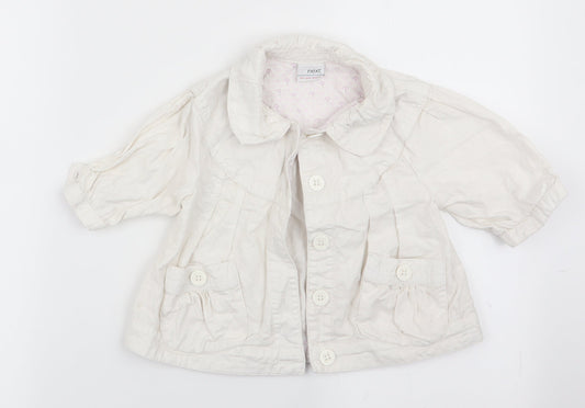NEXT Girls White   Overcoat Coat Size 3-4 Years