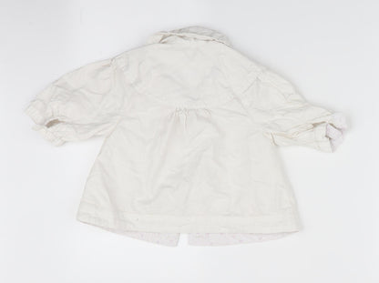 Back view of Next girls’ white overcoat coat, size 3-4, years