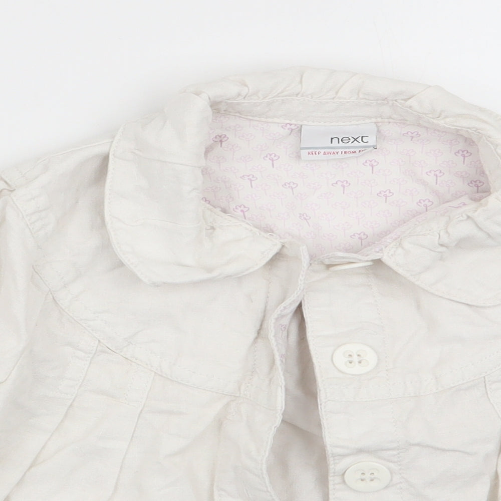 NEXT Girls White   Overcoat Coat Size 3-4 Years