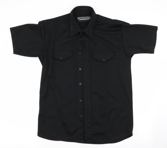 Identikit Mens Black    Button-Up