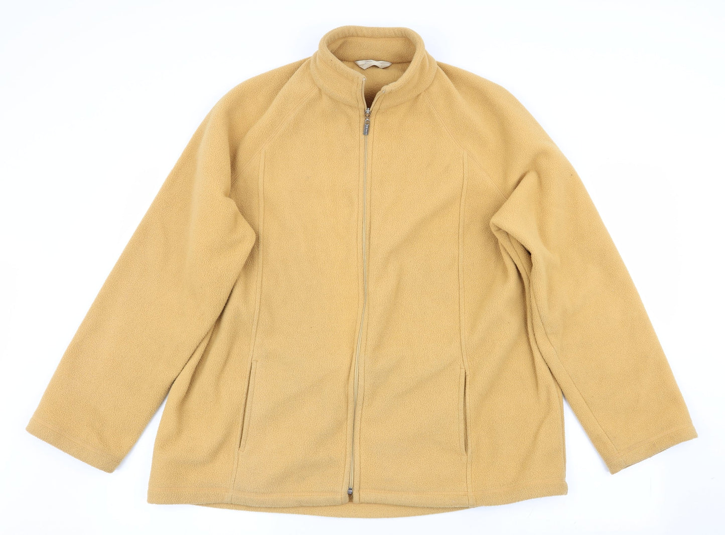Woolworths Womens Gold   Overcoat Coat Size L  - Fleece Feel Exterior