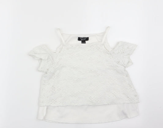 New Look Girls White Floral  Tunic T-Shirt Size 10-11 Years