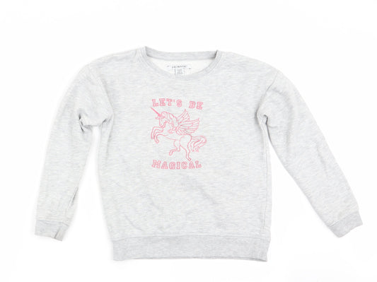 Primar Girls Grey   Pullover Sweatshirt Size 8-9 Years