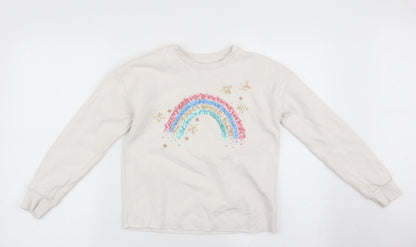 F&F Girls Ivory   Pullover Sweatshirt Size 10-11 Years