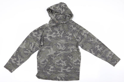 F&F Womens Green Camouflage  Pullover Hoodie Size 6