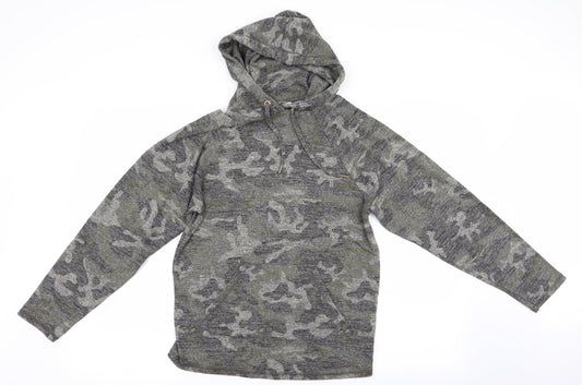 Florence and Fred Womens Green Camouflage  Pullover Hoodie Size 6