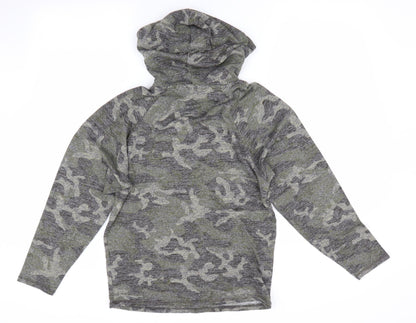 F&F Womens Green Camouflage  Pullover Hoodie Size 6