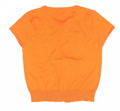 M&Co Womens Orange   Pullover Jumper Size L