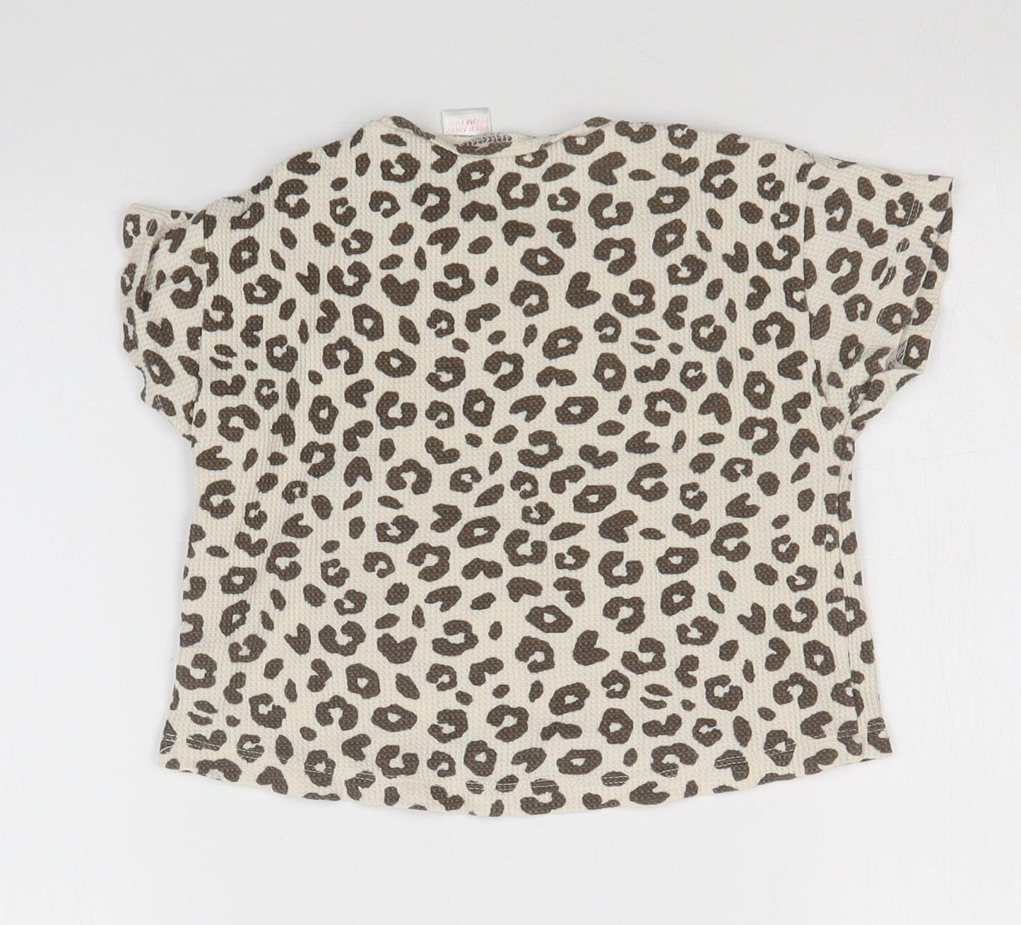 Preworn Girls Multicoloured Animal Print  Basic T-Shirt