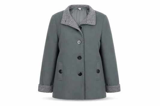 ANNE DDE LANCAY Womens Green   Overcoat Coat Size L