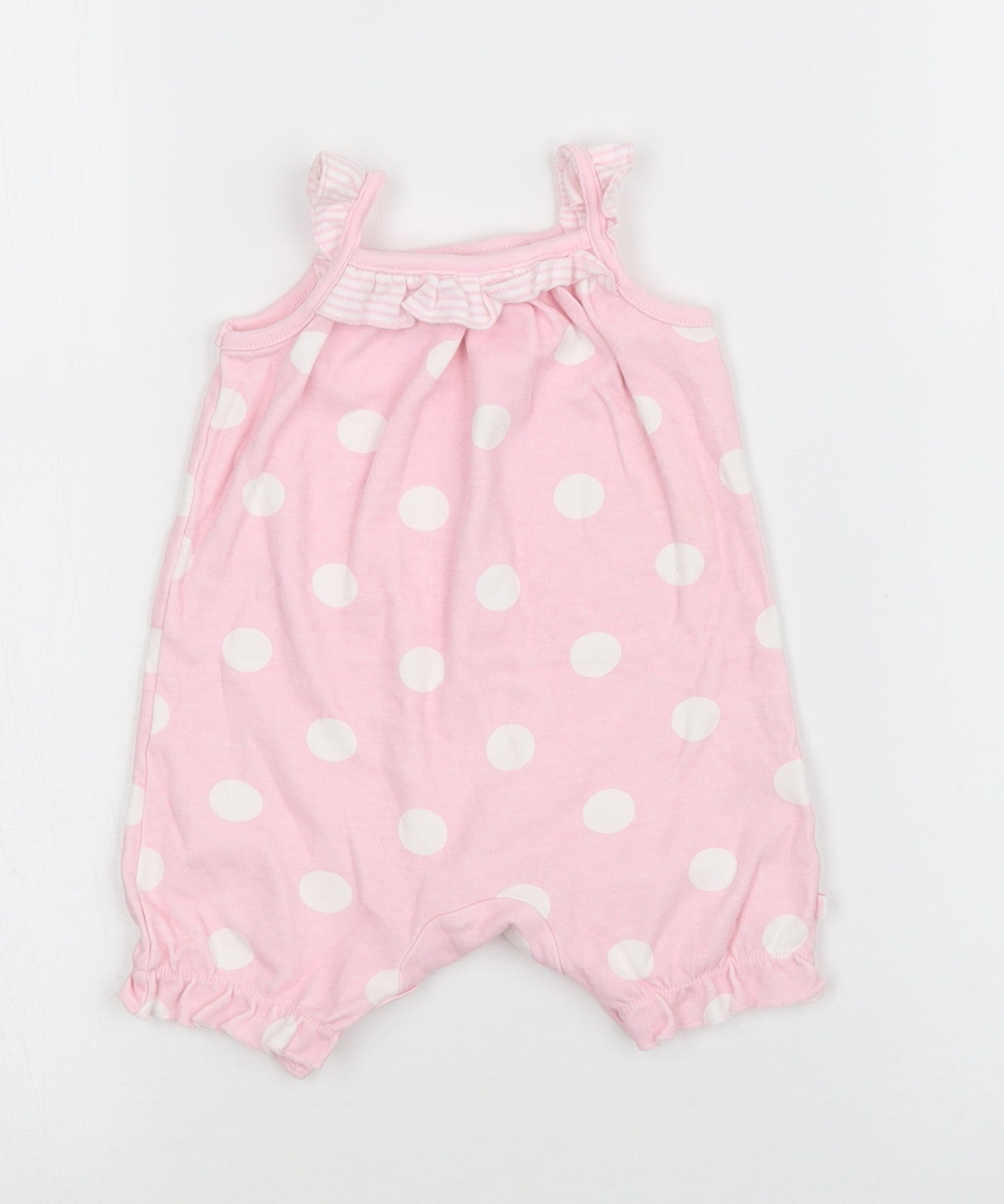 TU Girls Pink Polka Dot  Babygrow One-Piece Size 0-3 Months