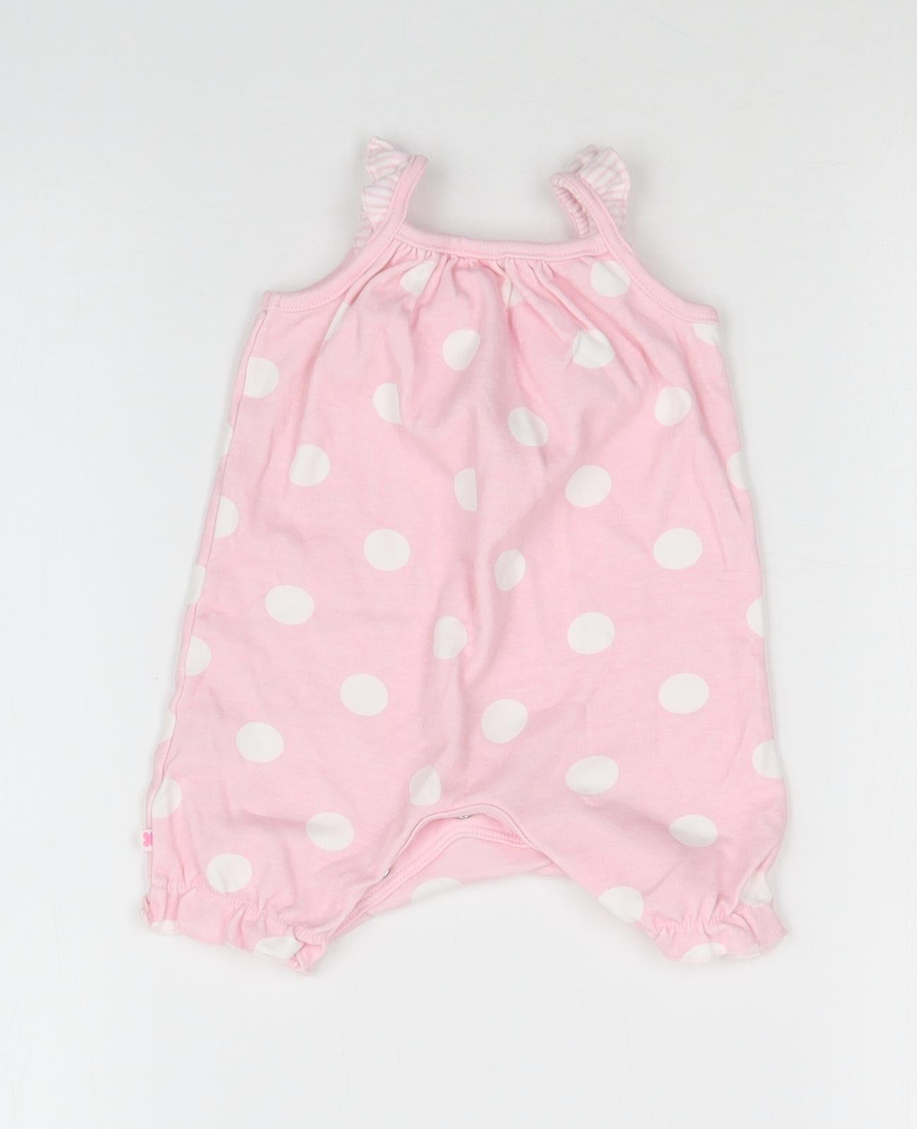 TU Girls Pink Polka Dot  Babygrow One-Piece Size 0-3 Months