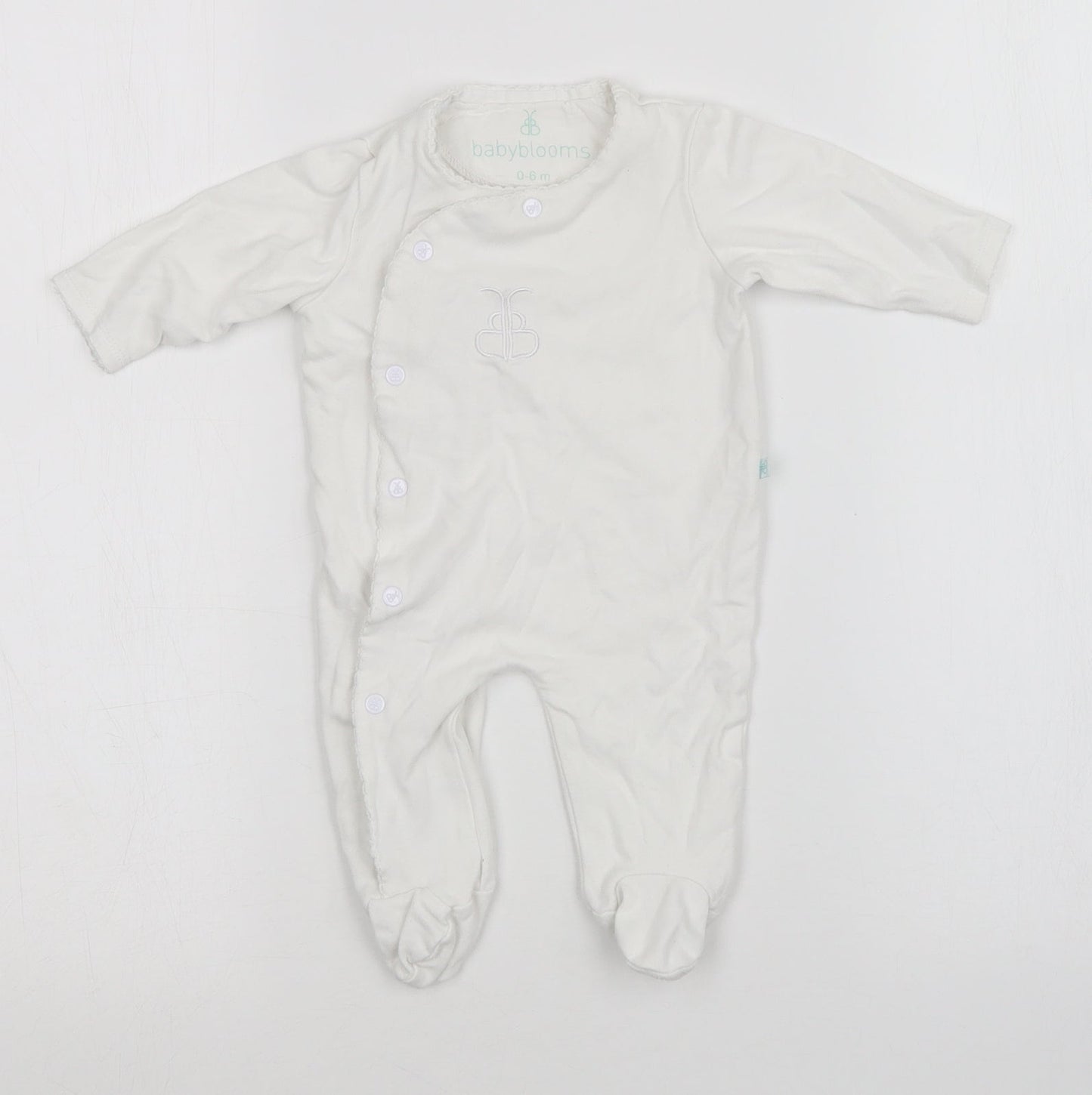 BABYBLOOMS Baby White   Babygrow One-Piece Size 0-3 Months