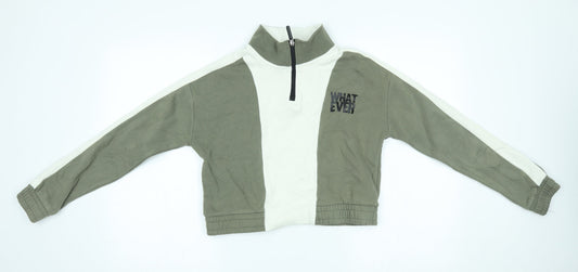Primark Girls Green   Pullover Sweatshirt Size 12-13 Years  - cropped