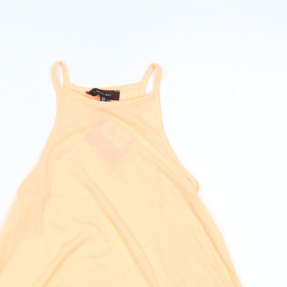 Close-up detail of Atmosphere women’s orange basic tank, size UK 6