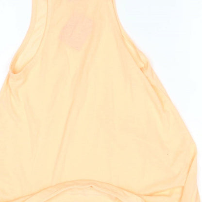 Brand and care label for Atmosphere women’s orange basic tank, size UK 6