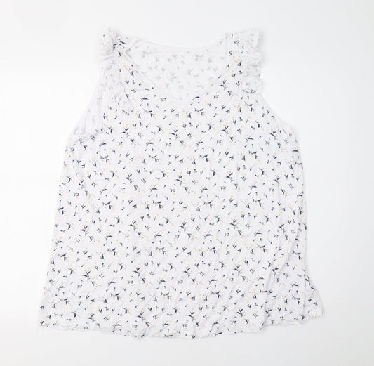 Preworn Womens White Animal Print  Basic Tank Size L