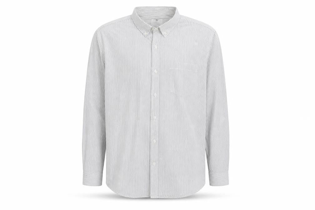 Topman Mens White Striped   Button-Up Size XL