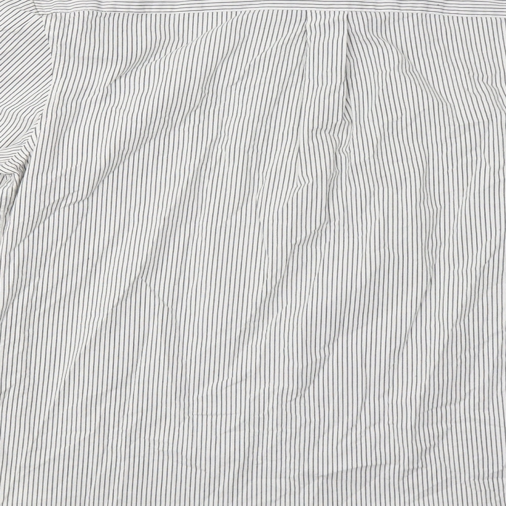 Topman Mens White Striped   Button-Up Size XL