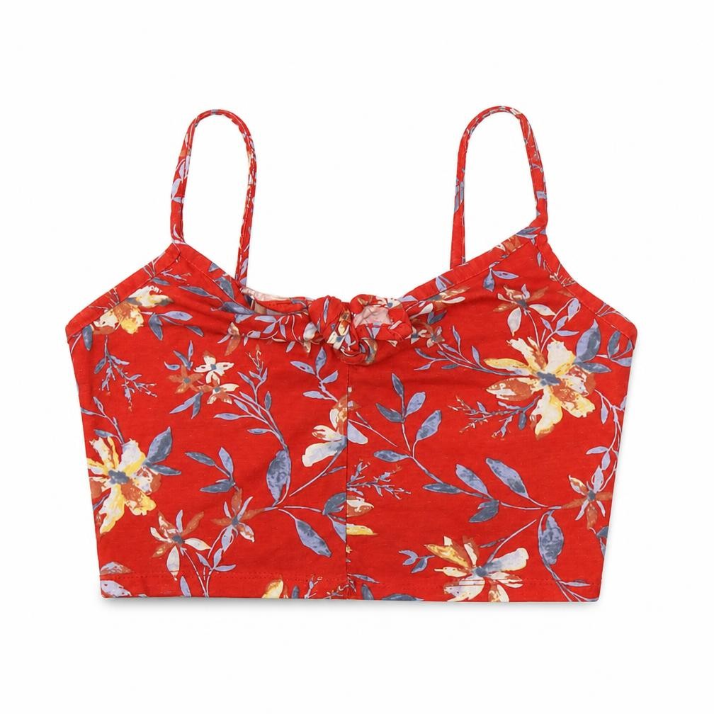 Primark Womens Red Floral  Cropped Tank Size 8