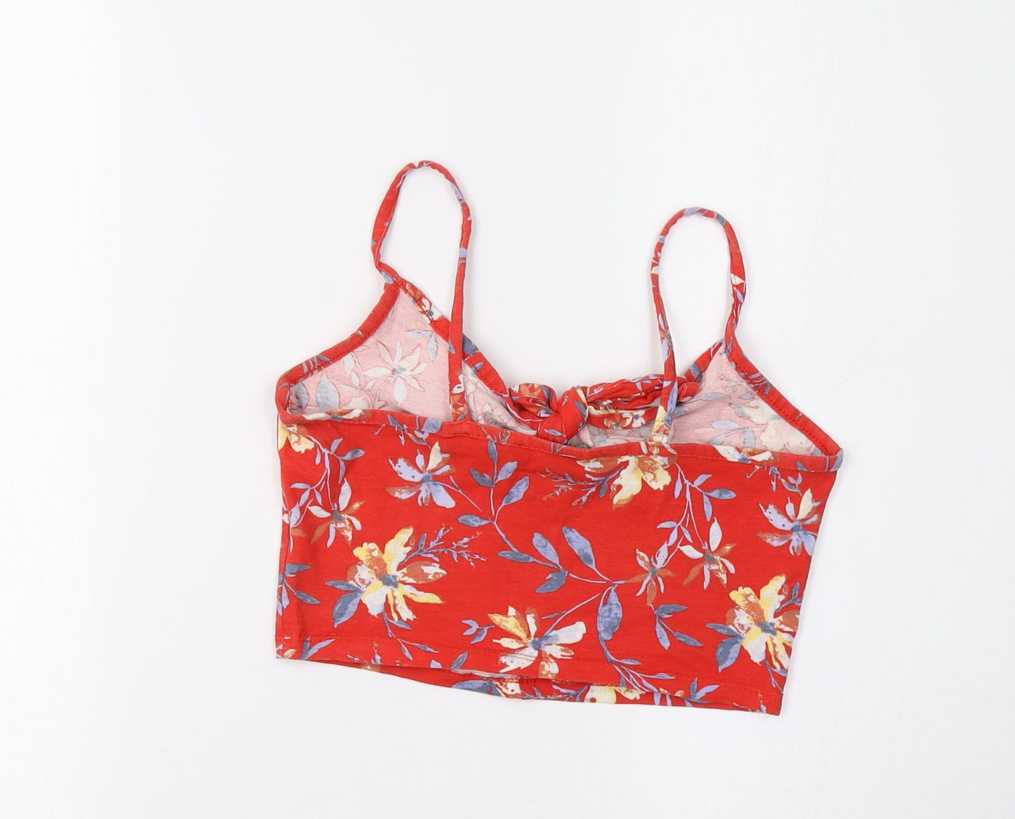 Primark Womens Red Floral  Cropped Tank Size 8