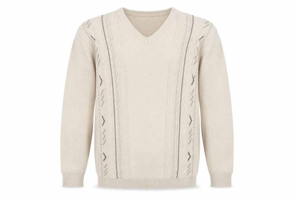 Carson Mens Beige   Pullover Jumper Size S