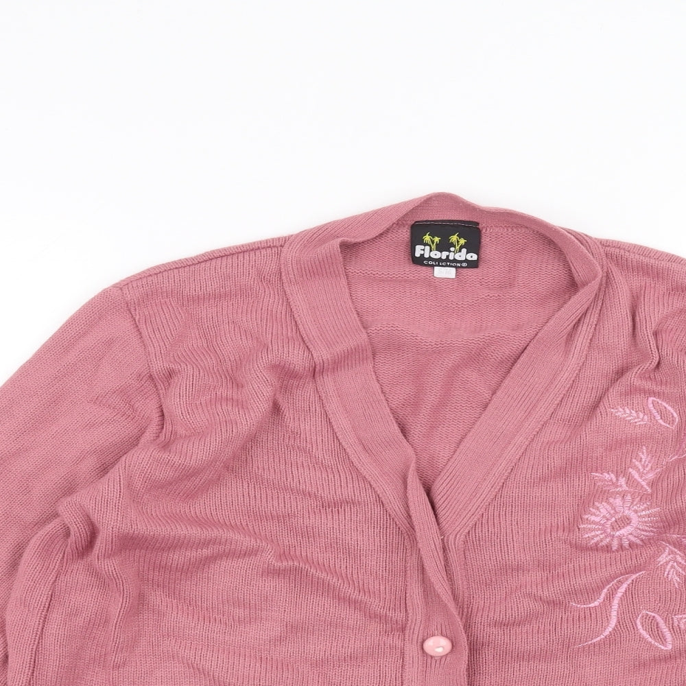 Florida Womens Pink   Cardigan Jumper Size S
