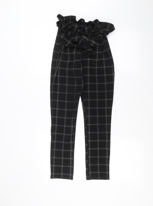 PRETTYLITTLETHING Womens Black   Trousers  Size 8 L25 in