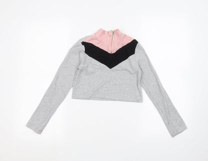 Additional front view of Select girls’ grey basic t-shirt, size 9, years