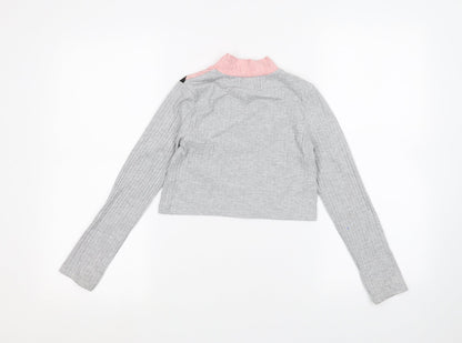Back view of Select girls’ grey basic t-shirt, size 9, years