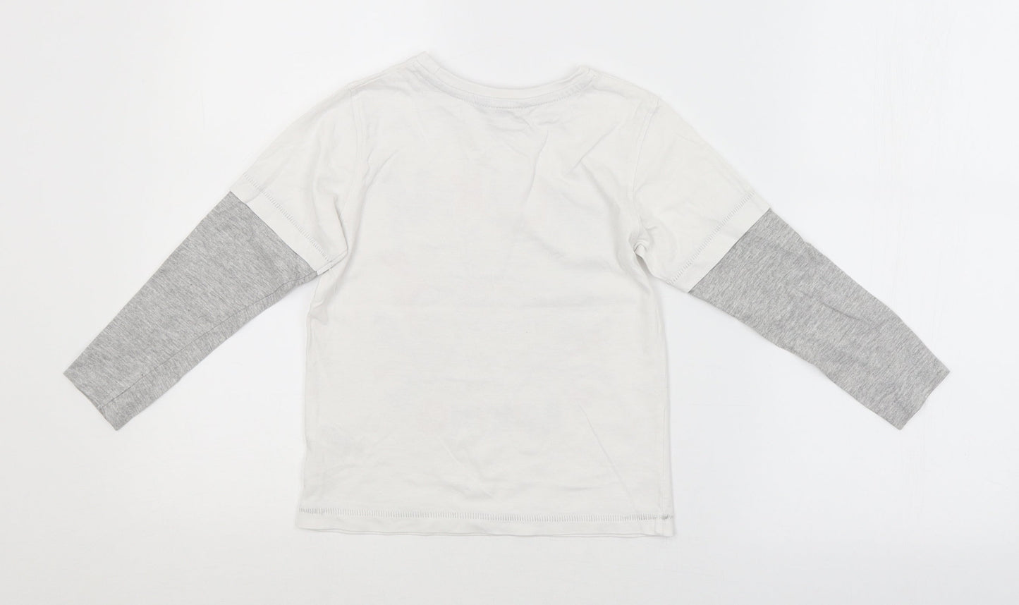 George Boys White   Basic T-Shirt Size 5-6 Years  - MONKEY