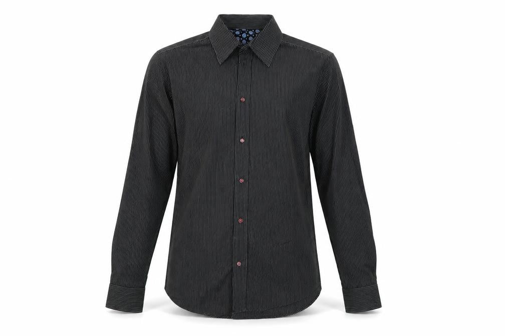 Next Mens Black Striped   Button-Up Size S